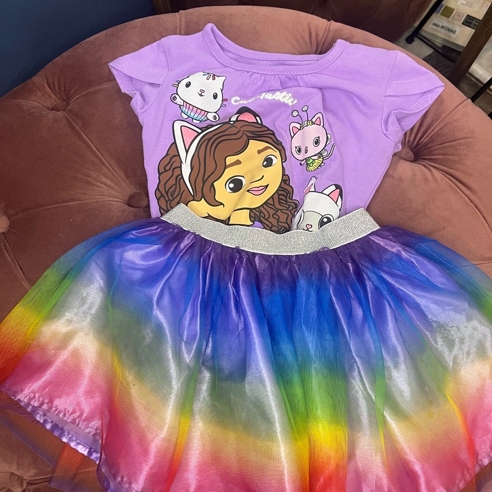 Colorful Kids' T-Shirt and Skirt Set